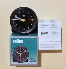 ​Vtg Braun AB 5 Quartz Alarm Clock Type 4748 Black Dietrich Lubs NOS NIB Germany picture
