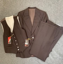 Vintage 1970s Archival Deadstock 3-Piece Suit - Pure Virgin Wool - XS  picture