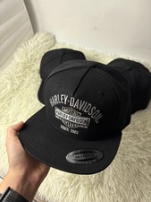Harley Davidson Trucker Hat Embroidered Patch Black  Snapback Cap picture