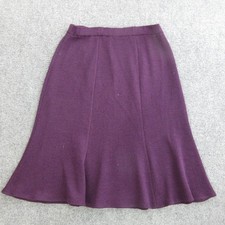 St John Collection Skirt Womens 10 Purple Knit A Line Midi Elastic Waist Career picture