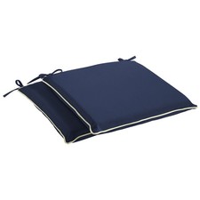 Sunbrella Corded Chair Pad Set, 2 Count, Canvas Navy/Natural picture