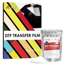 A-SUB DTF Transfer Powder Film Kit Sublimation - A4 DTF Film + 2.2LB DTF Powder picture