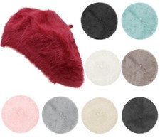 Fuzzy Angora Classic Artist Crotchet Tam Hat French Style Beret picture