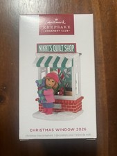 New, Limited Quality Club 2026 Hallmark Ornament: Christmas Window Quilt Shop picture