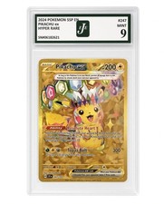 2024 Pokemon SSP Pikachu ex 247 Gold HR EJE 9 PSA picture