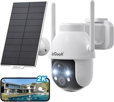 ieGeek 2K Wireless Outdoor Solar Security Camera WiFi Home Battery CCTV System picture