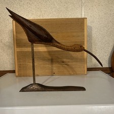 Large Hand Carved Antique Style Running Long Billed Curlew Shorebird Decoy picture