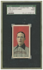 1909 Piedmont Cigarettes T206 Fred Clarke Portrait SGC 1 Pittsburgh picture