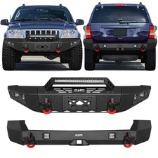 VIJAY For 1999-2004 Jeep Grand Cherokee WJ  Steel Front Rear Bumper W/LED Lights picture