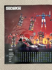 Vintage 1985 Bandai America GoDaiKin Super Robots Calendar Promo Poster 17x23  picture