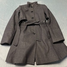 Centigrade Women's Overcoat Size XS Charcoal Gray Button Warm Belted Jacket  picture