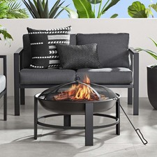 28-Inch Round Steel Wood-Burning Fire Pit with PVC Cover picture