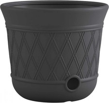 Suncast Lattice Hose Pot for Outdoor Garden Storage, Peppercorn - Holds 300 Ft E picture