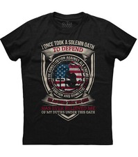Oath To Defend The Constitution Mens Short Sleeve New Cotton Black T-shirt picture