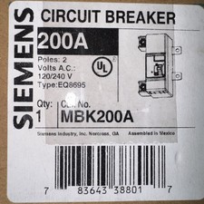 Siemens MBK200A 200-Amp Main Circuit Breaker for Use in Ultimate Type Load Cente picture
