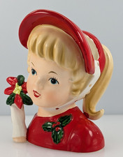 Vintage Lady Head Vase 4.5 