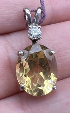 8.59 ct Citrine SS Pendent - Chain not included - 1.8 gr TW - Item #811 picture