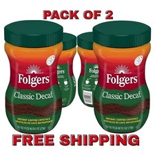 (2 Pack) Folgers Classic Decaf Instant Coffee, 8 oz Jar (FRESH)  picture