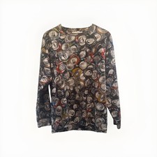 MOSCHINO COUTURE Soda Can Printed Oversize Cotton Sweater Sweatshirt Gray 05427 picture