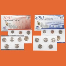2001 U.S. Mint Set ~ 22 Coins ~ P & D ~ Uncirculated Government Packaging OGP picture