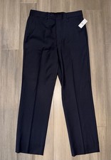 NEW Brooks Brothers NetJets Mens Navy Blue Wool Blend Dress Pants Trousers 34x30 picture