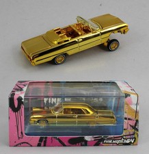 1:64 *FINE WORKS 64* GOLD CHROME Chevrolet IMPALA *LOWRIDER* NIB picture