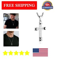 Elegant 316 Stainless Steel Cross Pendant - Inspired by Philippians 4:13 Verse picture