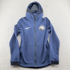 Nike Minnesota Timberwolves Jacket Womens Small Navy Blue Hooded Dri-Fit NBA picture