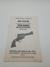 Ruger Stainless Steel New Model Blackhawk Revolver Original Manual 1974 picture