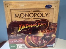 Indiana Jones Monopoly Board Game Collector Edition Wooden Crate Walmart Sealed picture