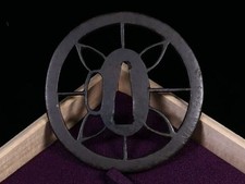 Tsuba Japan Antique Japanese Sword Edo Period Iron Petal Cutout Design Akasaka picture
