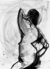 Original Charcoal Drawing 18x24 “, No. #65 . Fine Art Figure, Wall Art, Handmade picture