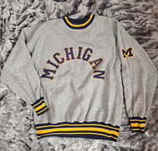 Vintage 90s Crable Sportswear Michigan Embroidered Crewneck Sweatshirt Medium picture