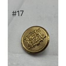 Vintage Heraldic Crest Brass Shank Button – Regal Lion & Griffin Coat of Arms picture