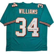 Autographed/Signed Ricky Williams Weed Miami Teal Football Jersey BAS COA picture