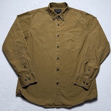 Filson Twill Shirt Men’s Medium Cotton Button Up Workwear Gold Ochre Long Sleeve picture