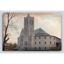 Antique Vintage 1909 Postcard Francis Street Methodist Church St Joseph Missouri picture