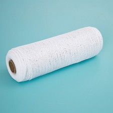10 Inch X10 Yard PP Mesh Roll Garland Material - White PP Silver-10 Inches picture