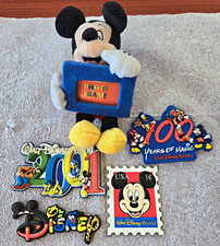 Vintage Walt Disney World 2001 100 Years of Magic Magnet Plush Frame Lot 5pc picture