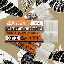 LyvWel Energy Focus Fresh Coffee Flavor Gum 3 Packs 100mg Caffeine Pre Workout picture