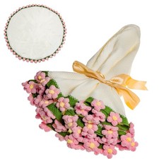 EIGHTOWN 43'' Crochet Flowers Rose Bouquet Blanket Finished - Handmade Knitted picture