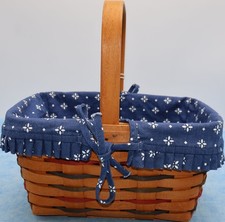 Longaberger 1996 Basket, Blue Fabric Liner picture