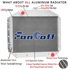 4 Row Aluminum Radiator Fits 1966-1979 Ford F100 F150 F250 F350 Chevy V8 Engines picture