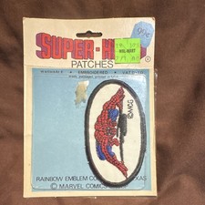 1970’s Vintage Spiderman Superhero Embroidered Patch Single New in Sealed pack. picture