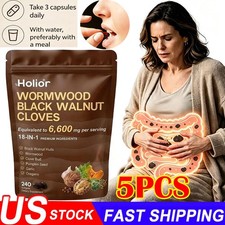 5X Holior 18-in-1 Wormwood Black Walnut Cloves Gut Digestive Softgels 6600mg picture