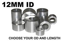 ALUMINUM 12MM ID X 25MM, 24MM, 23MM, 22MM OR 21MM OD BUSHING SPACER picture