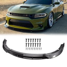 Front Bumper Lip Splitter Spoiler For Dodge Charger SRT 15-23 Carbon Fiber Style picture