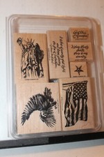 e Stampin Up Land That I Love 7 pc lots of staining patriotic statue of liberty picture