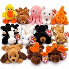 Vintage Ty Beanie Babies Lot of 10 Daisy Mystic Inky Chocolate Quackers Tags /93 picture