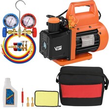 VTG VOGTEN 4.5 CFM AC Vacuum &(R134a R12 R22 R502 Compatible), Orange  picture